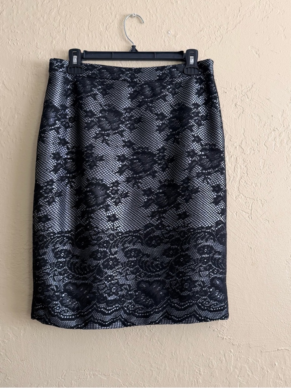 The Limited Black Lace-Overlay Pencil Skirt